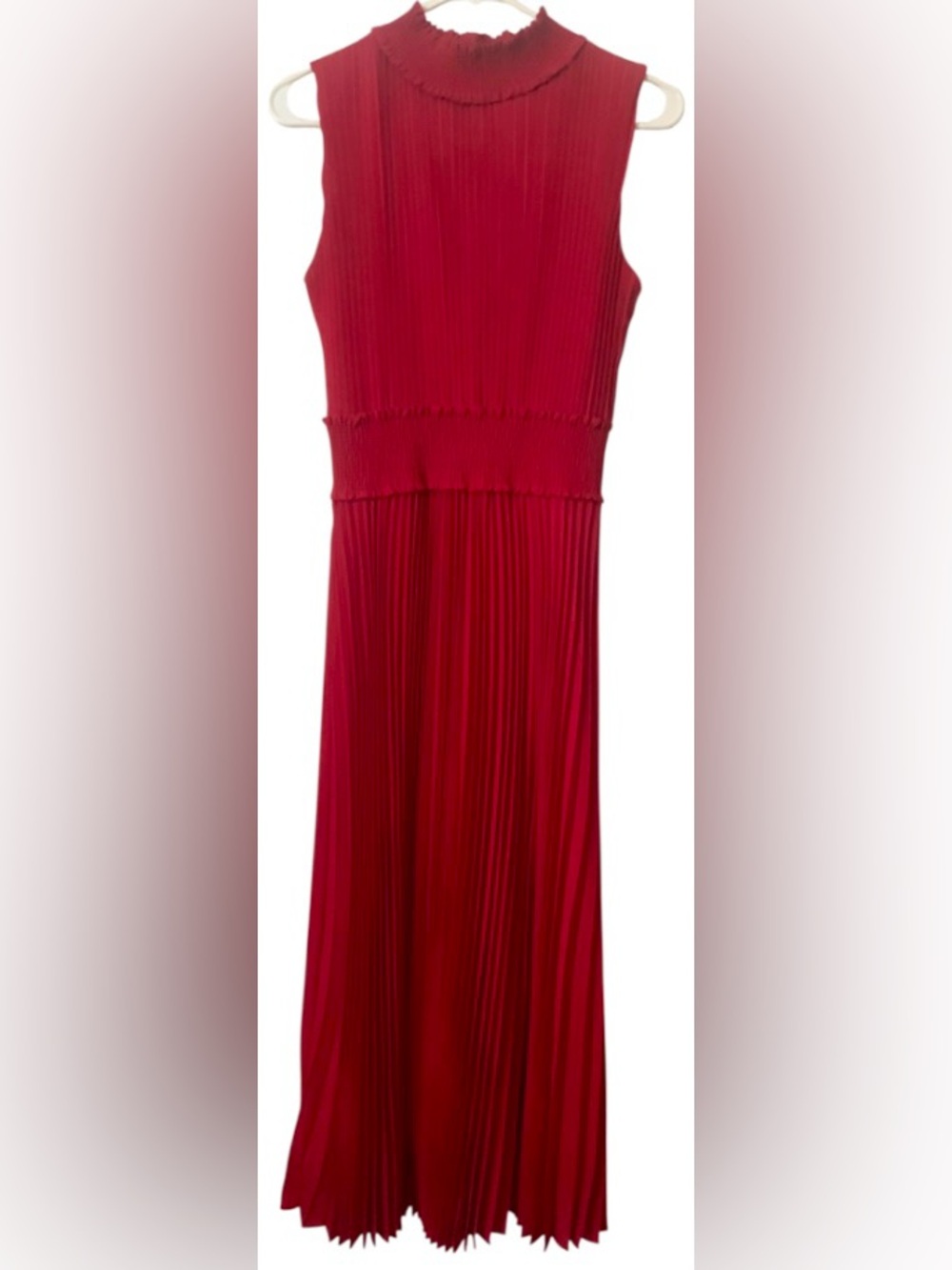 Nanette Lepore Red Pleated Maxi Dress